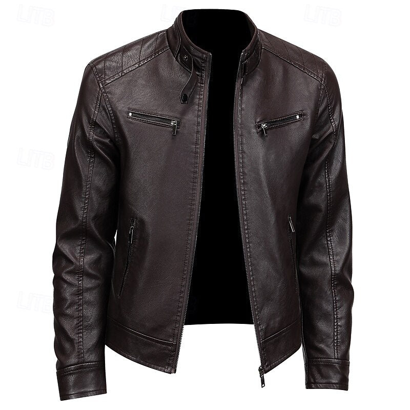 Rafferty | Men's Stand-Collar Zip-Up Moto Jacket