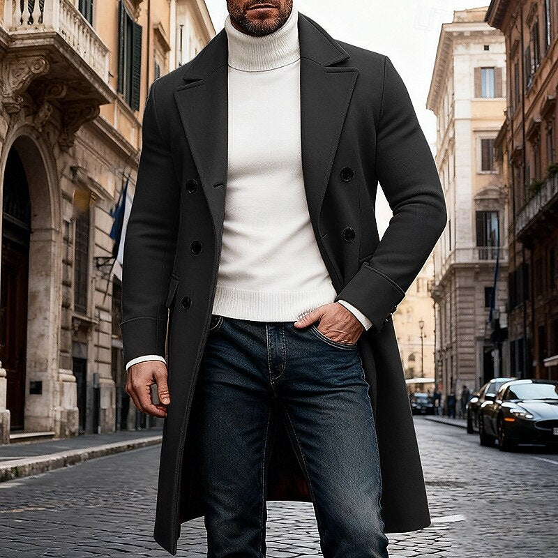 Thaddeus | Men's Classic Long Tailored Overcoat