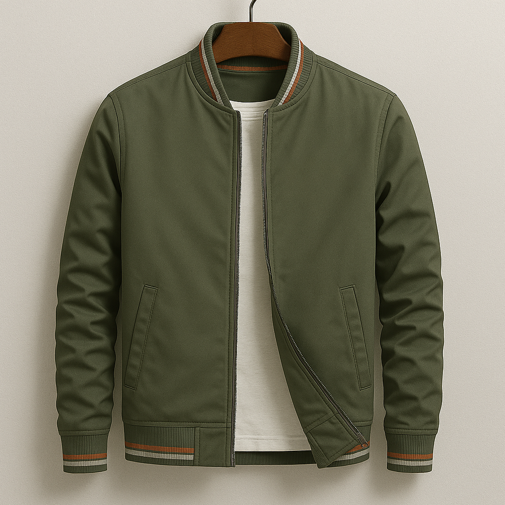 Hector | Men's Classic Bomber Jacket with Ribbed Trims - original photo 2