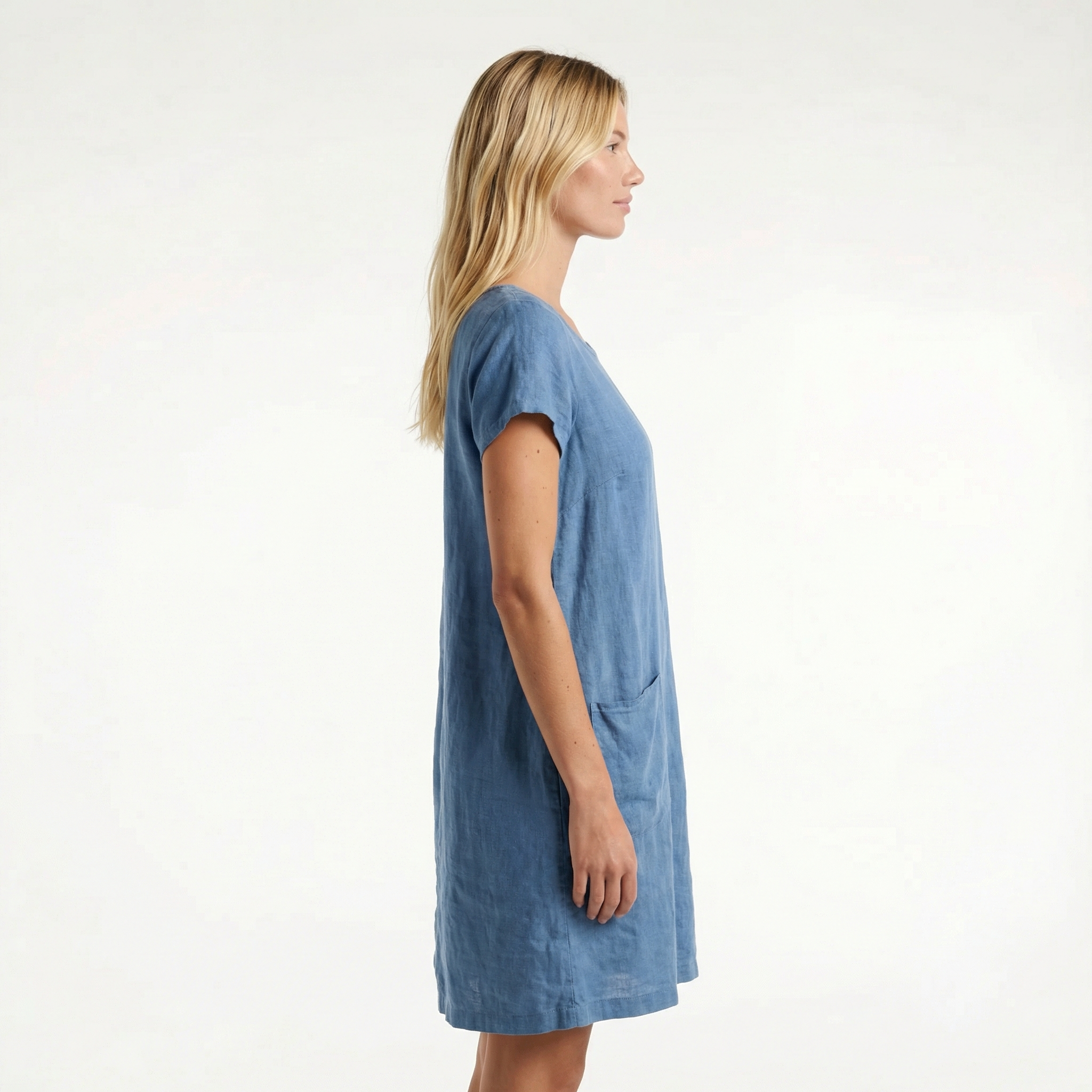 Marielle / Womenâs Short Sleeve Mini Dress with Front Pockets