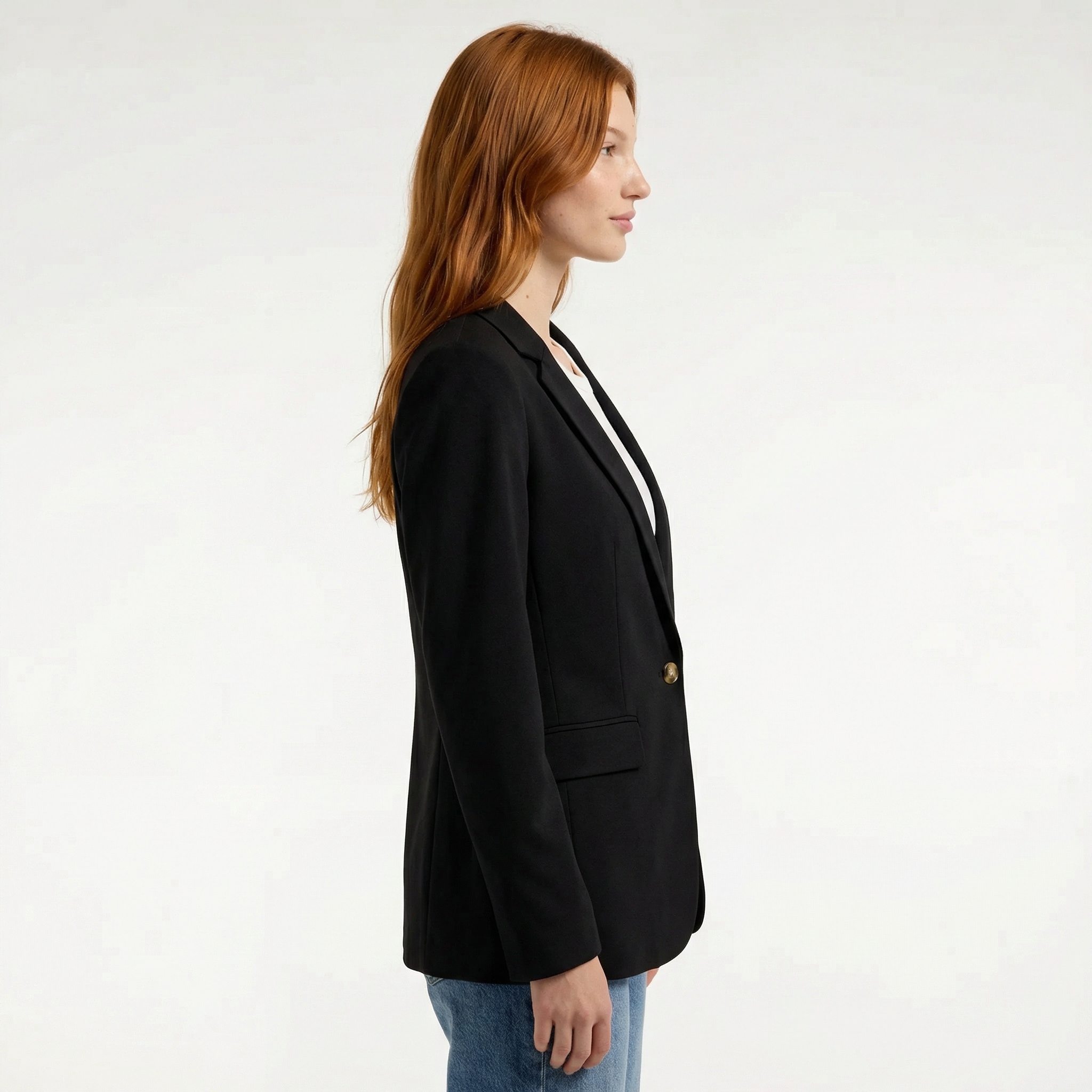 Valerie / Womenâs Tailored Blazer with Single Button Closure