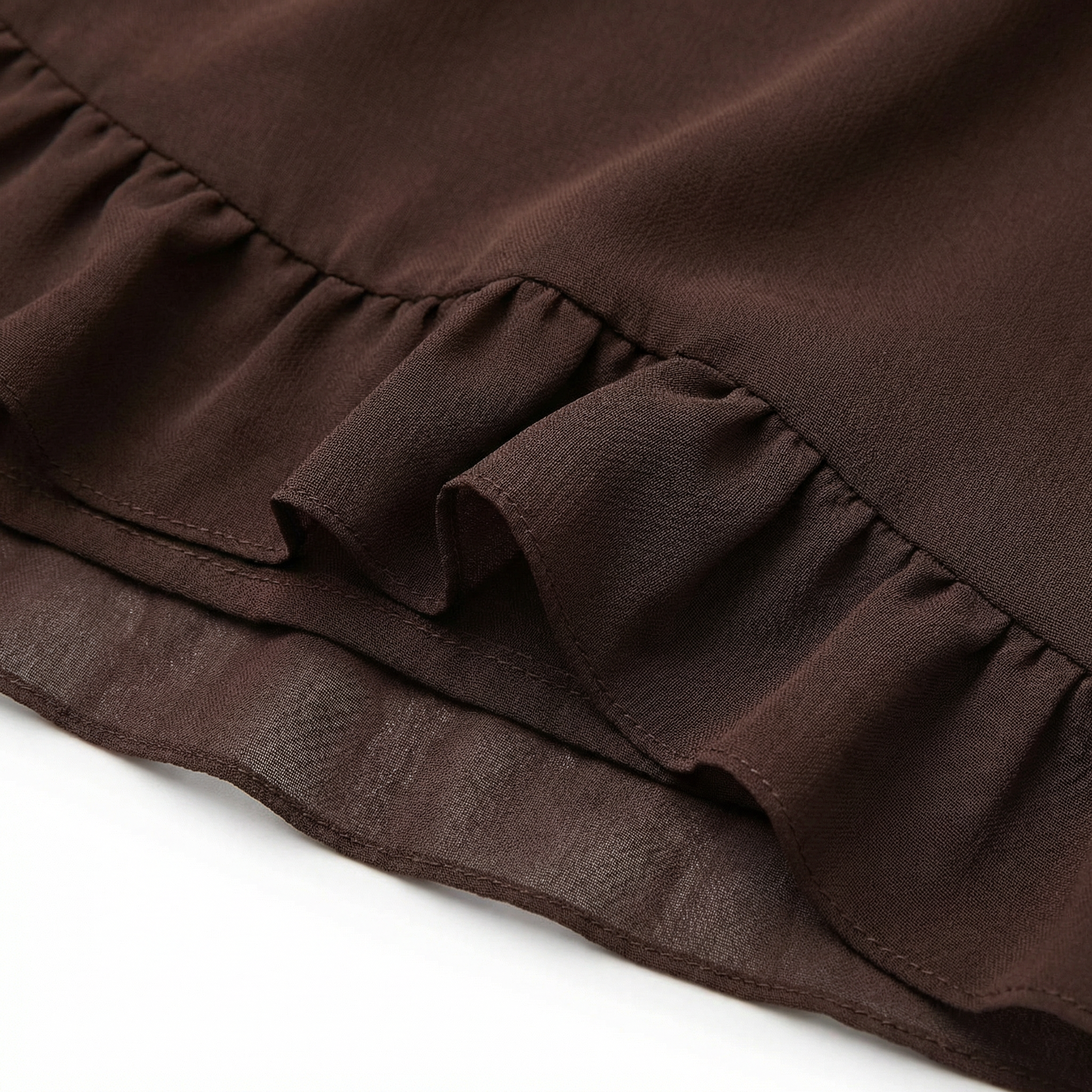 Maxi Dress with Ruffle Trim and Asymmetric Hem