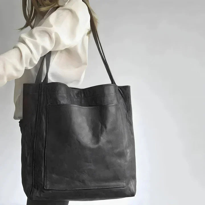 Classic Leather Tote Women Premium Leather Suede Lining Spacious Interior