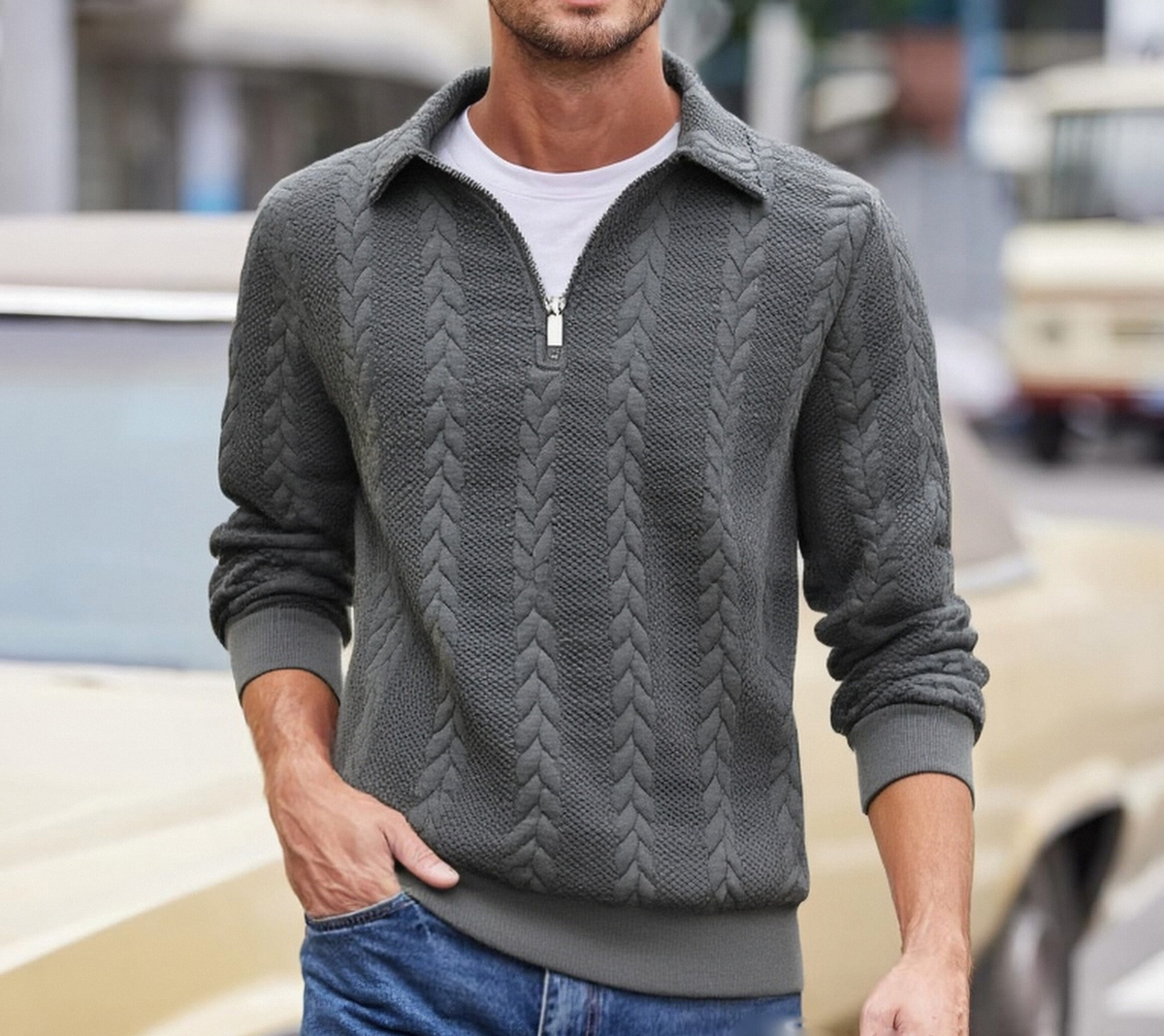 Hugo | Men's Zip Knit Sweater