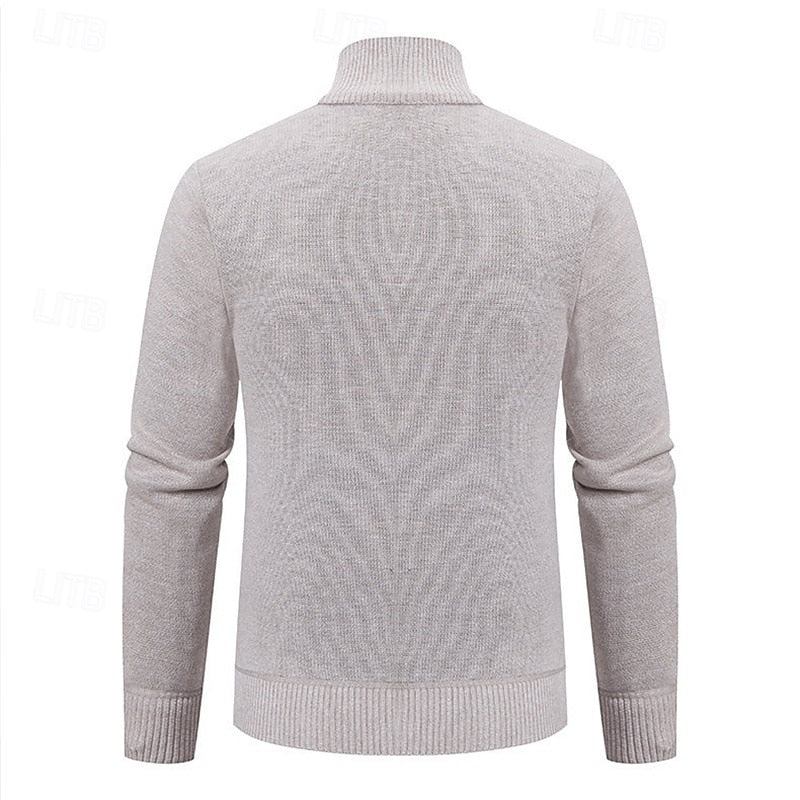 Lucian | Men's Textured Stand-Collar Zip Cardigan