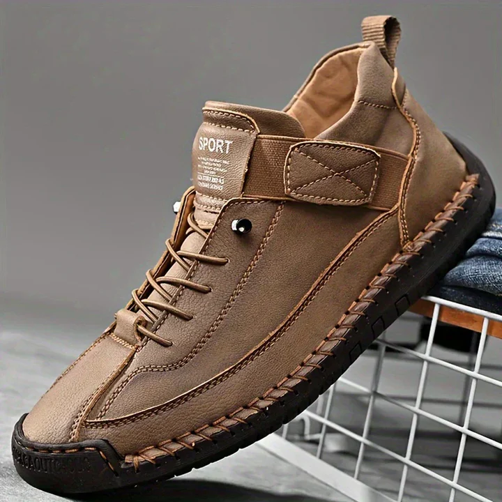 Women Sneaker Leather Slip On Cushioned Wide Fit