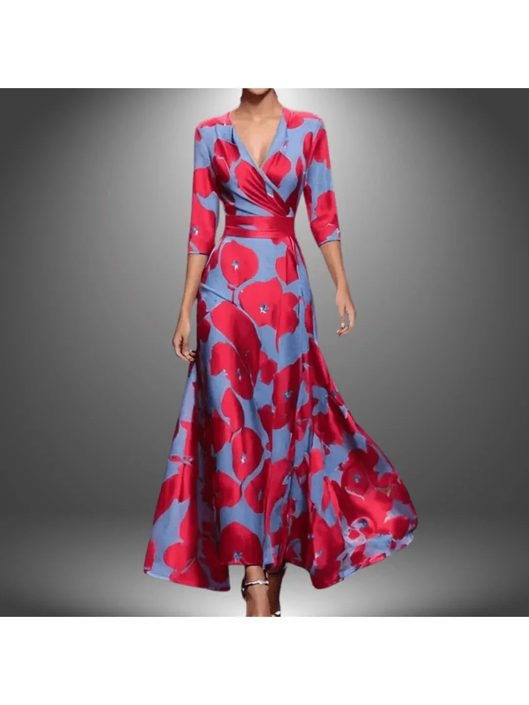 Maxi Dress Women's Stretch Fabric Wrap Front Design
