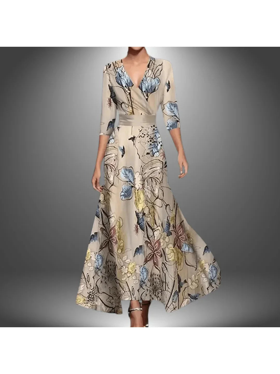 Maxi Dress Women's Stretch Fabric Wrap Front Design