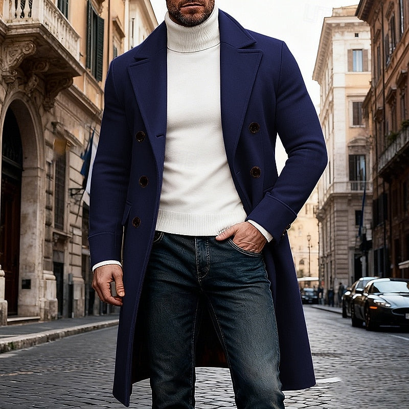 Thaddeus | Men's Classic Long Tailored Overcoat