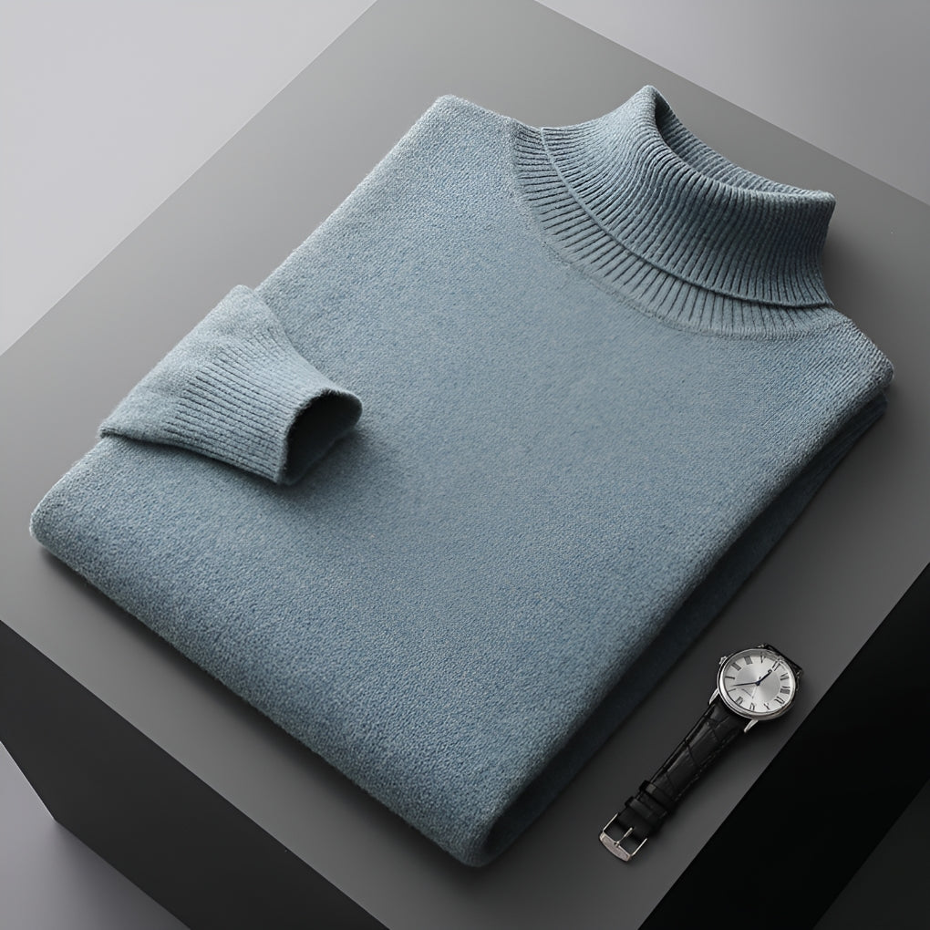 Men's Turtleneck Jumper, Ribbed Cuff Regular Fit Roll Neck Knitwear