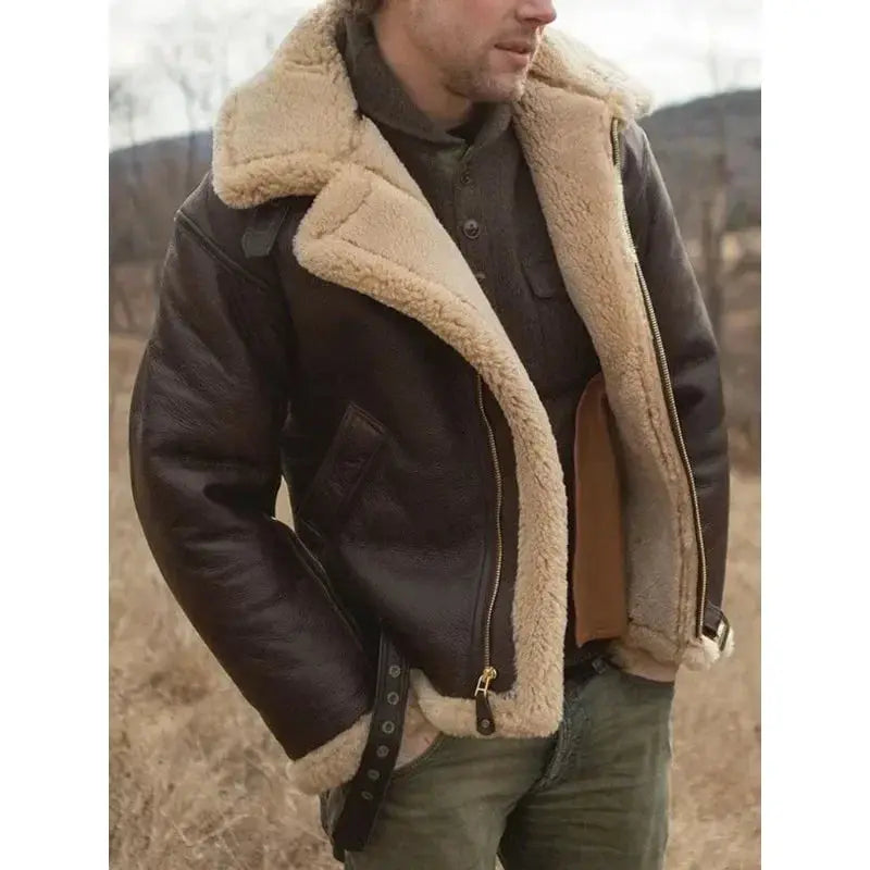 Edgar | Men's Classic Shearling-Style Aviator Jacket