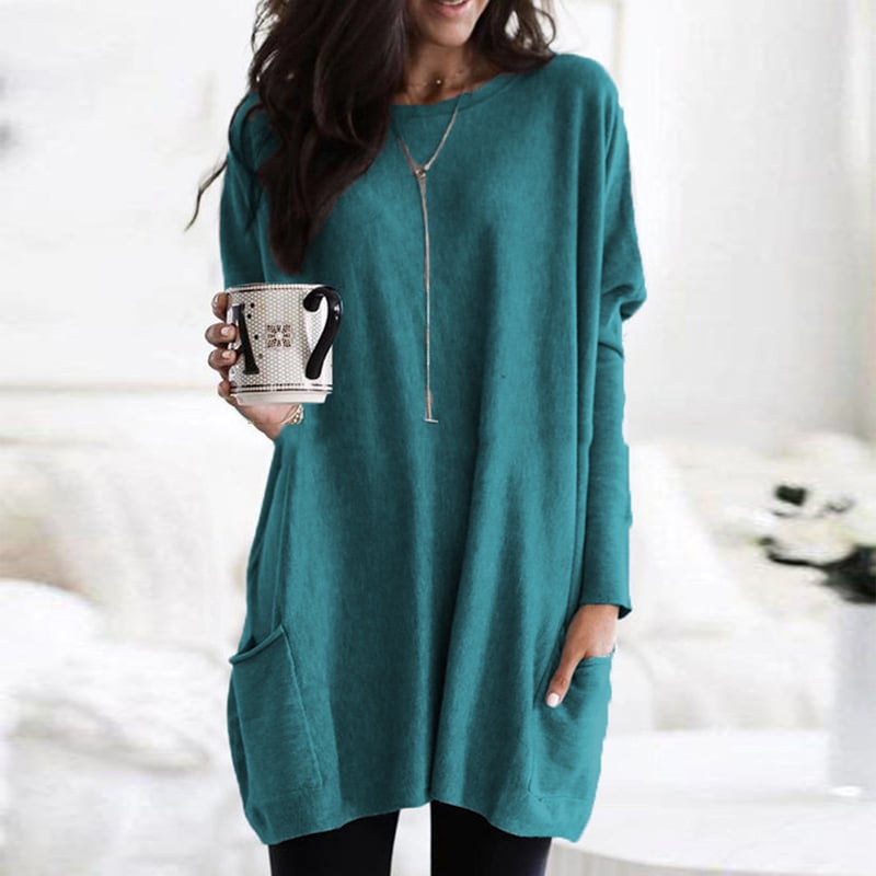 Imogen | Women's Relaxed Longline Tunic with Front Pockets – image 6