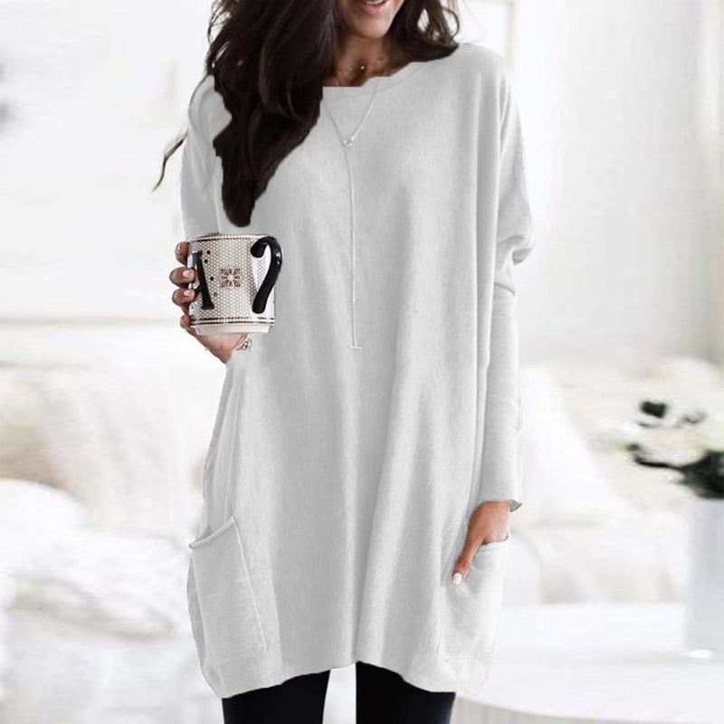 Imogen | Women's Relaxed Longline Tunic with Front Pockets – image 2