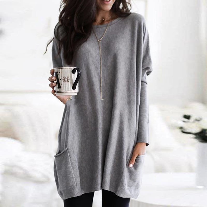 Imogen | Women's Relaxed Longline Tunic with Front Pockets – image 4