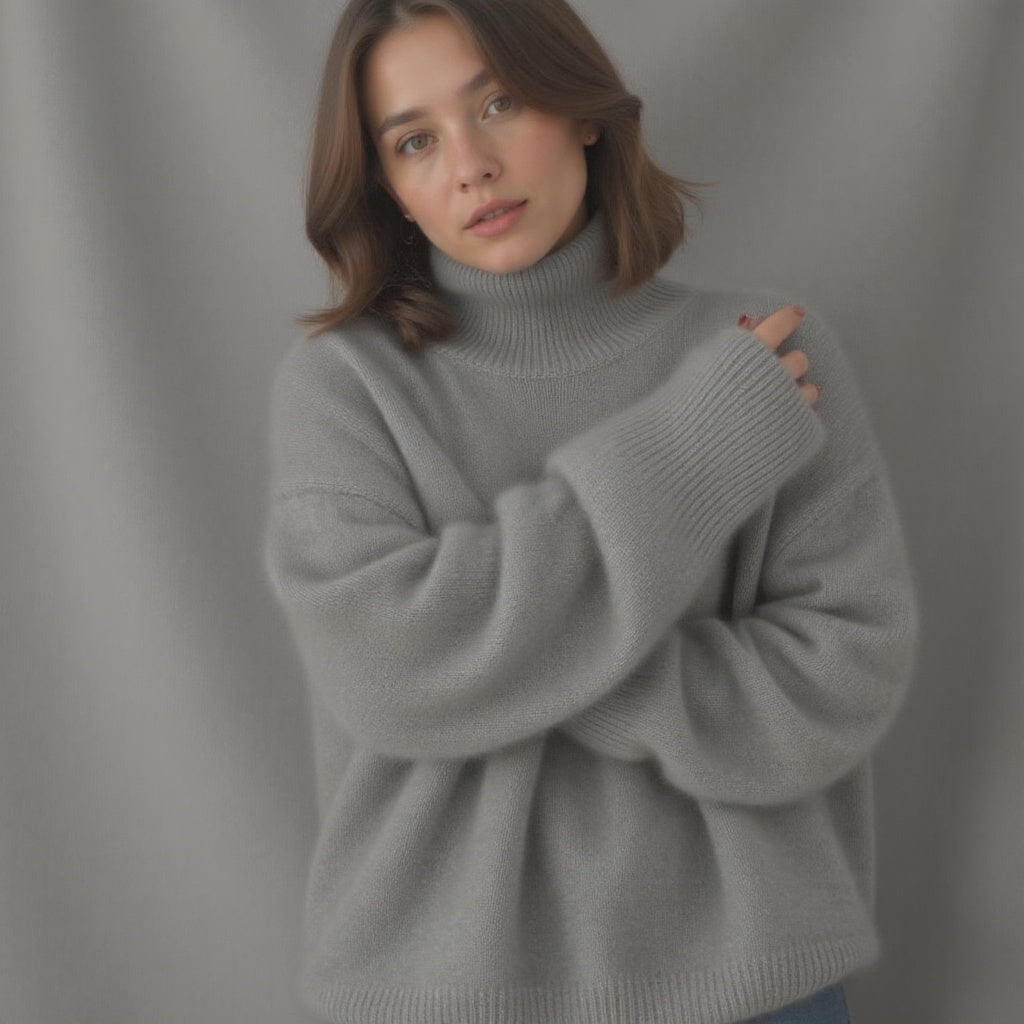 Cashmere Turtleneck Sweater with Oversized Fit