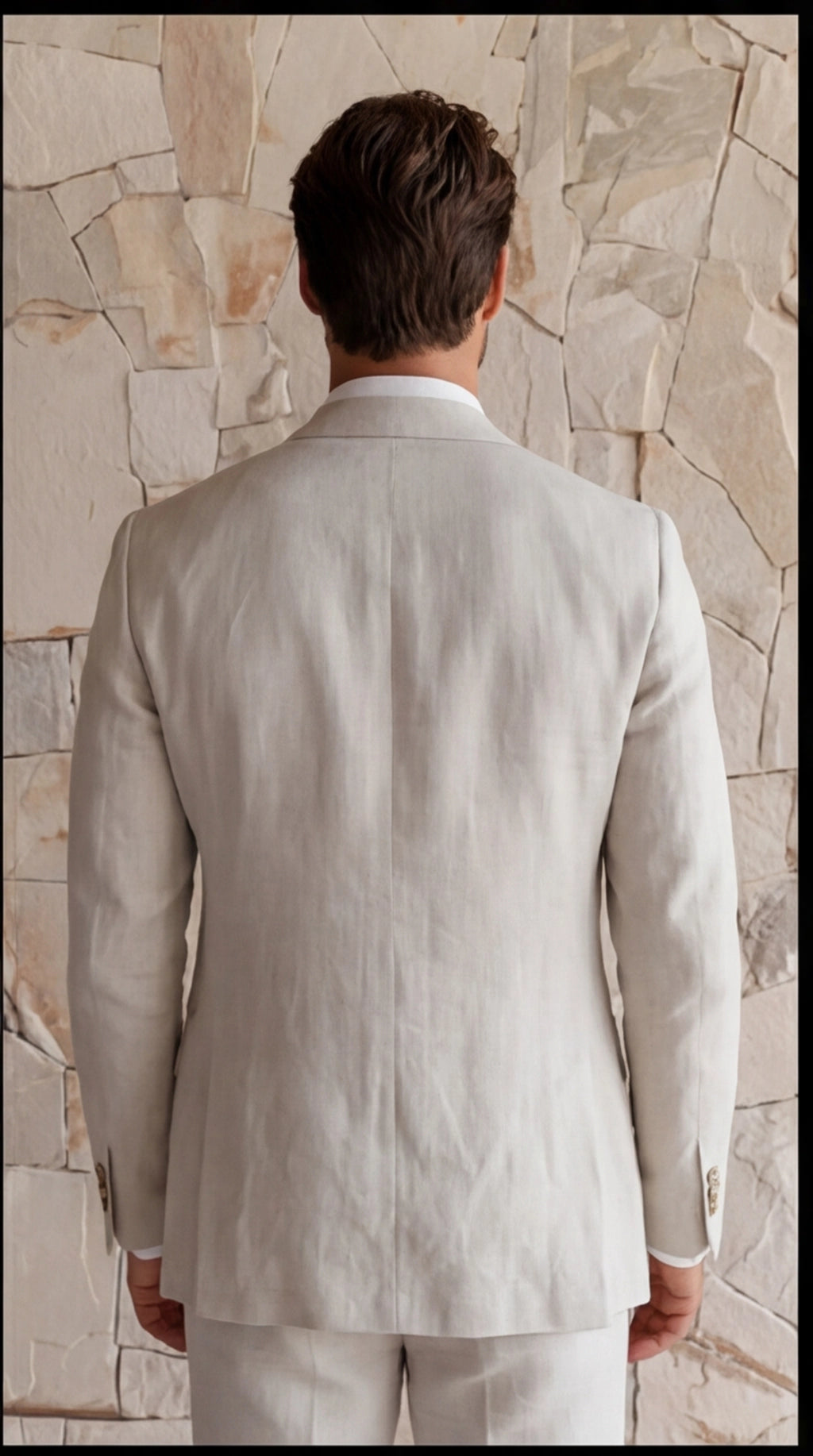 Men's Suit Linen Blend Notch Lapel Slim Fit Two Piece