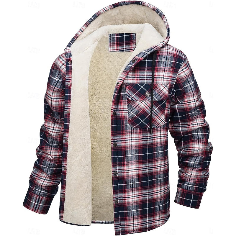 Bastian | Men's Hooded Checked Shirt Jacket