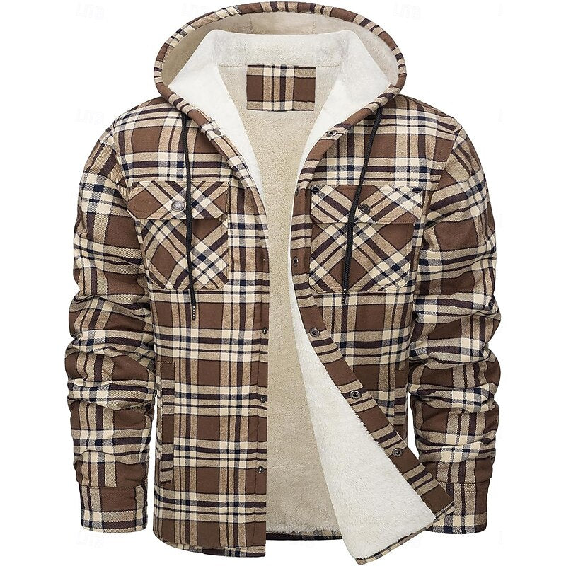 Bastian | Men's Hooded Checked Shirt Jacket