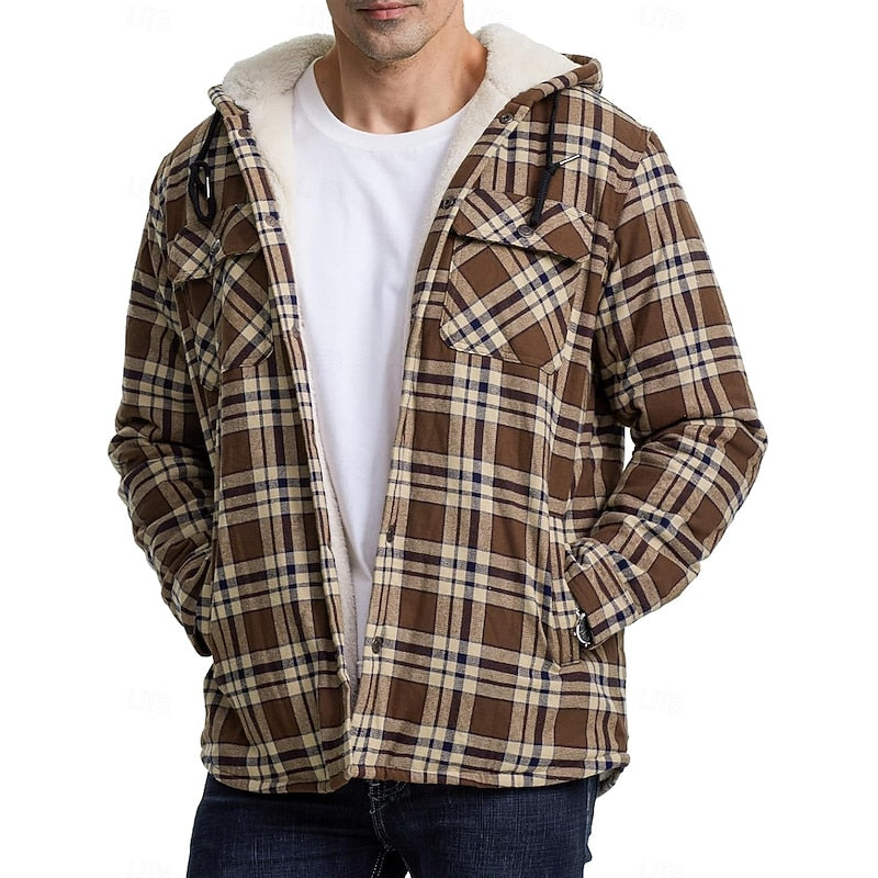 Bastian | Men's Hooded Checked Shirt Jacket