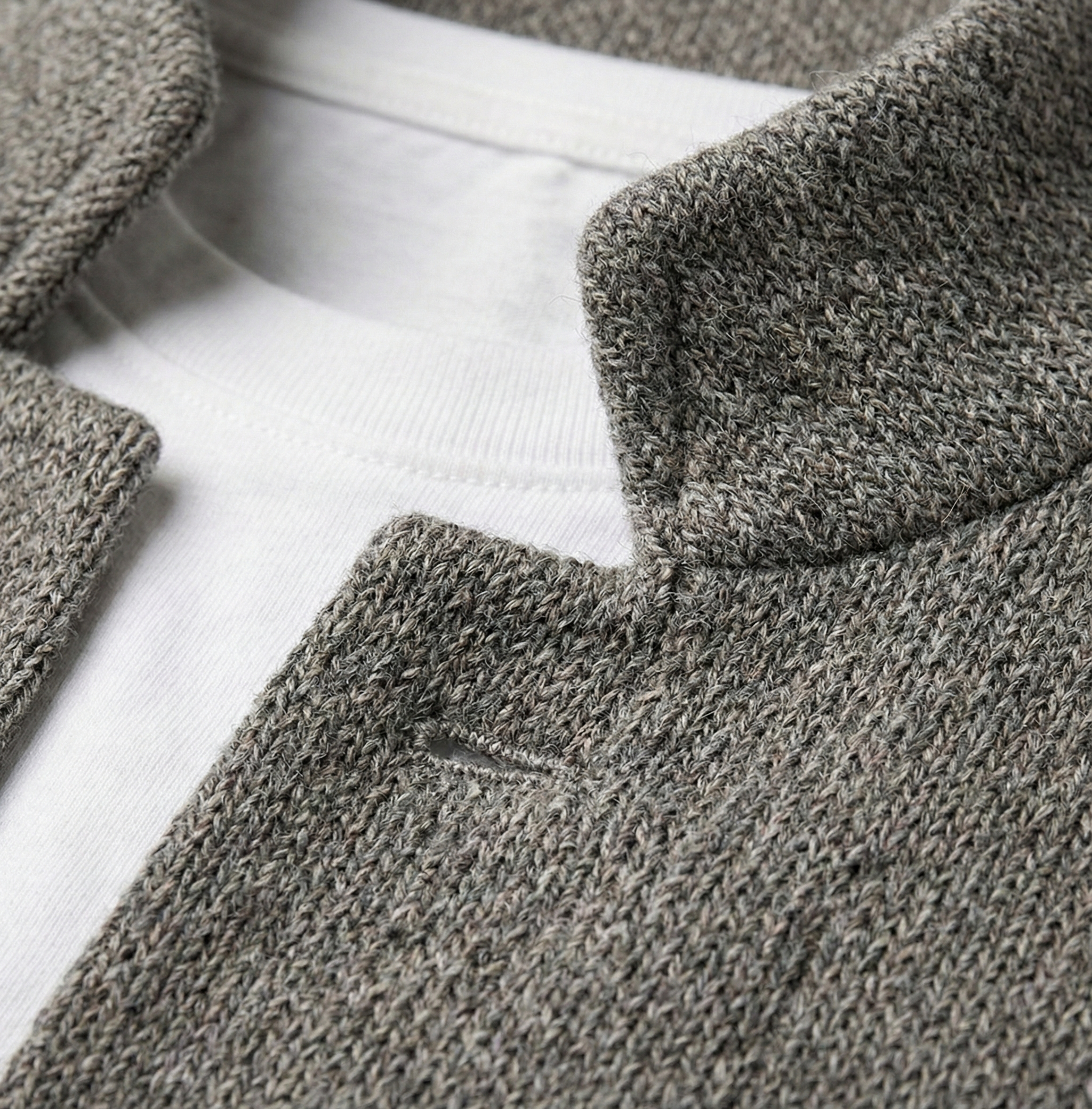 Men's Textured Knit Cardigan Mandarin Collar Patch Pockets