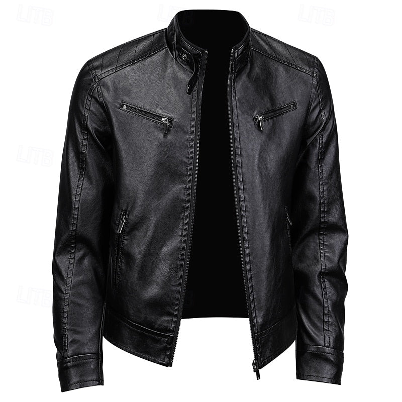 Rafferty | Men's Stand-Collar Zip-Up Moto Jacket