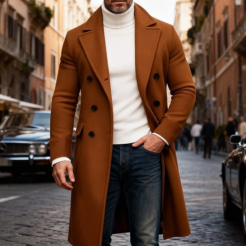 Thaddeus | Men's Classic Long Tailored Overcoat