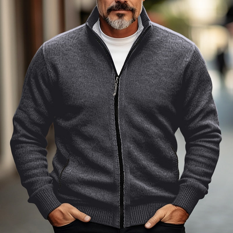 Everard | Men's Full-Zip Stand-Collar Cardigan