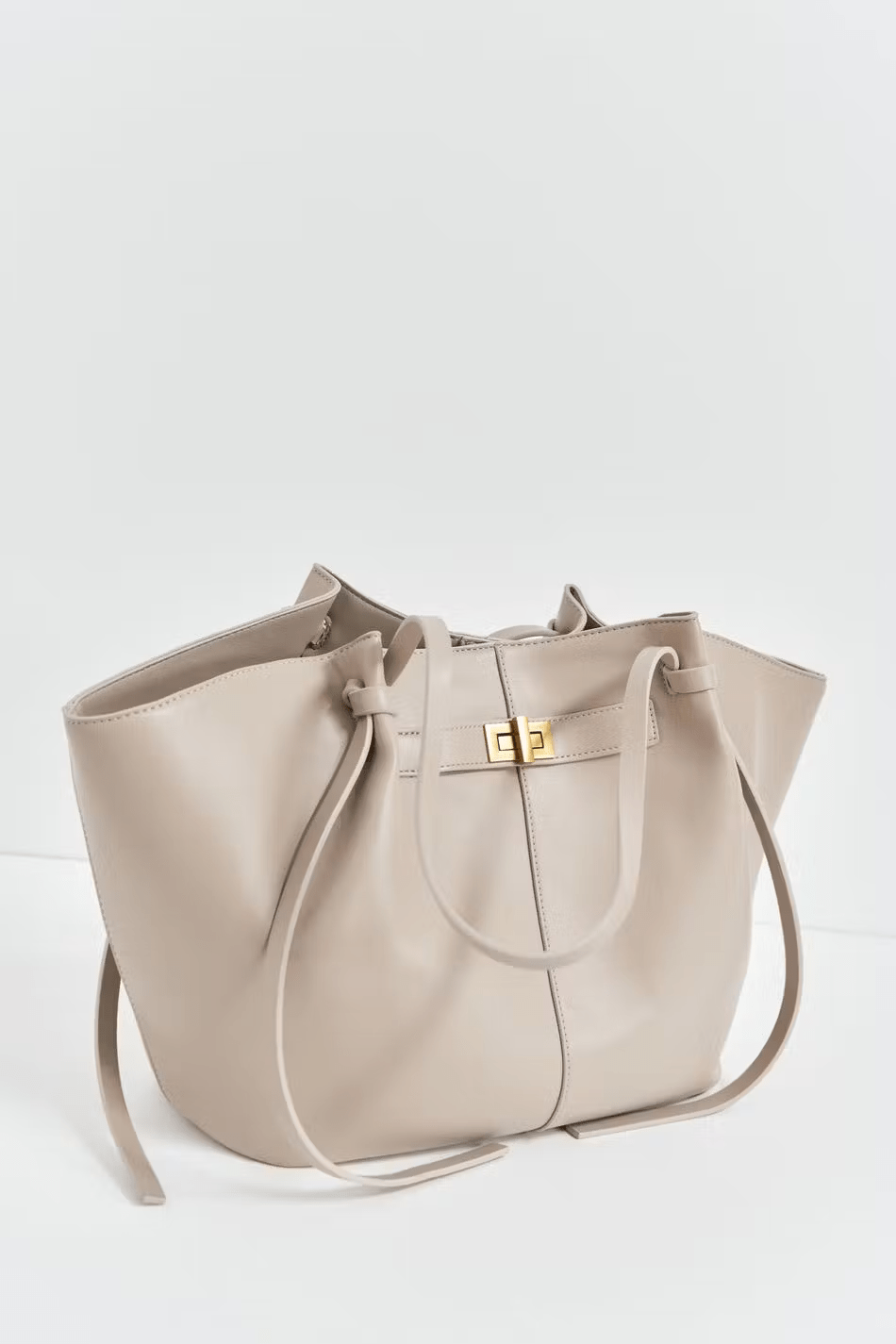 Glenda / Structured Shopper Bag with Gold-Tone Hardware
