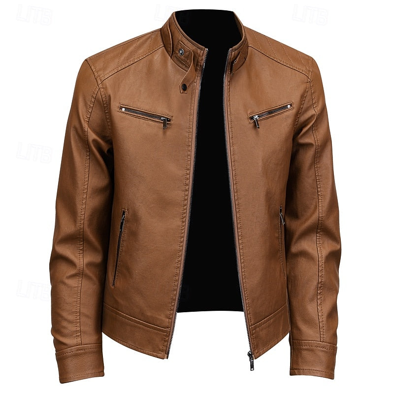 Rafferty | Men's Stand-Collar Zip-Up Moto Jacket