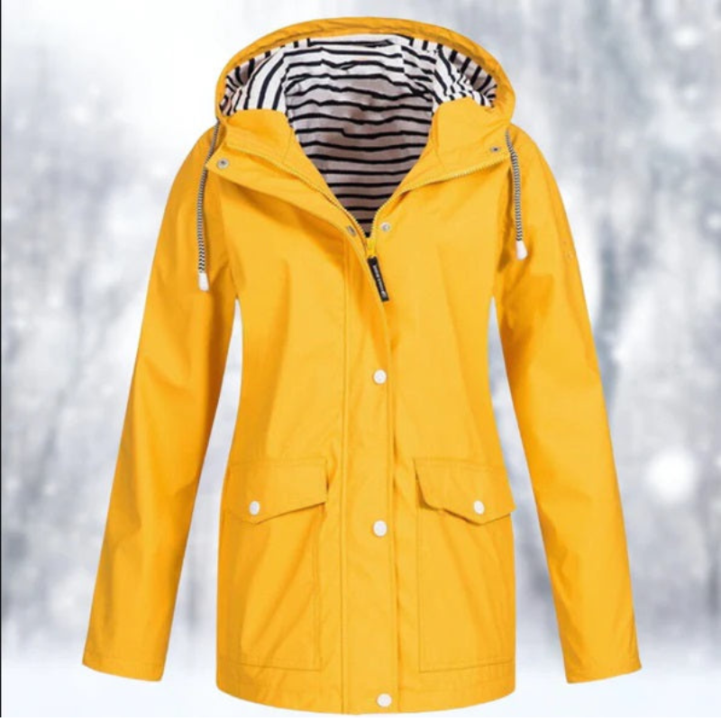 Women's Raincoat Nylon Waterproof Hooded Long Sleeve
