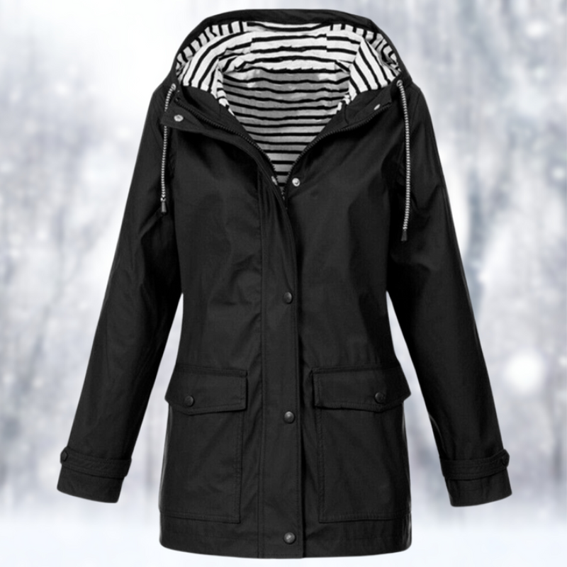 Women's Raincoat Nylon Waterproof Hooded Long Sleeve