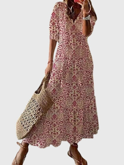 Women's Maxi Dress Cotton Bohemian Vintage Patchwork