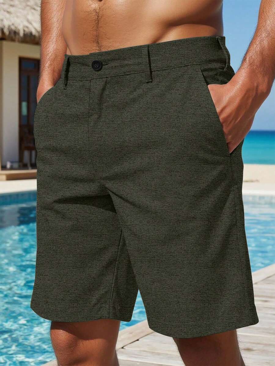 Torren / Men’s Khaki Casual Shorts with Drawstring Waist