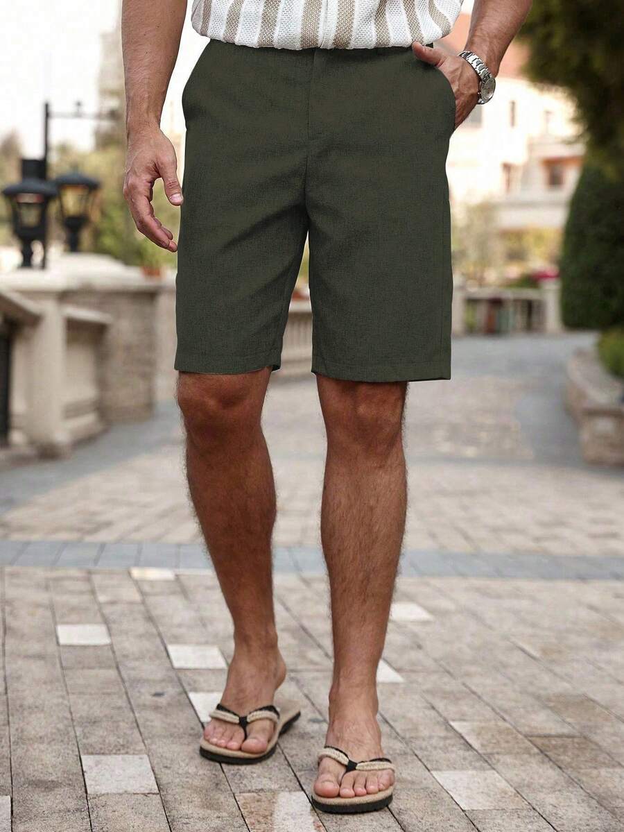 Torren / Men’s Khaki Casual Shorts with Drawstring Waist