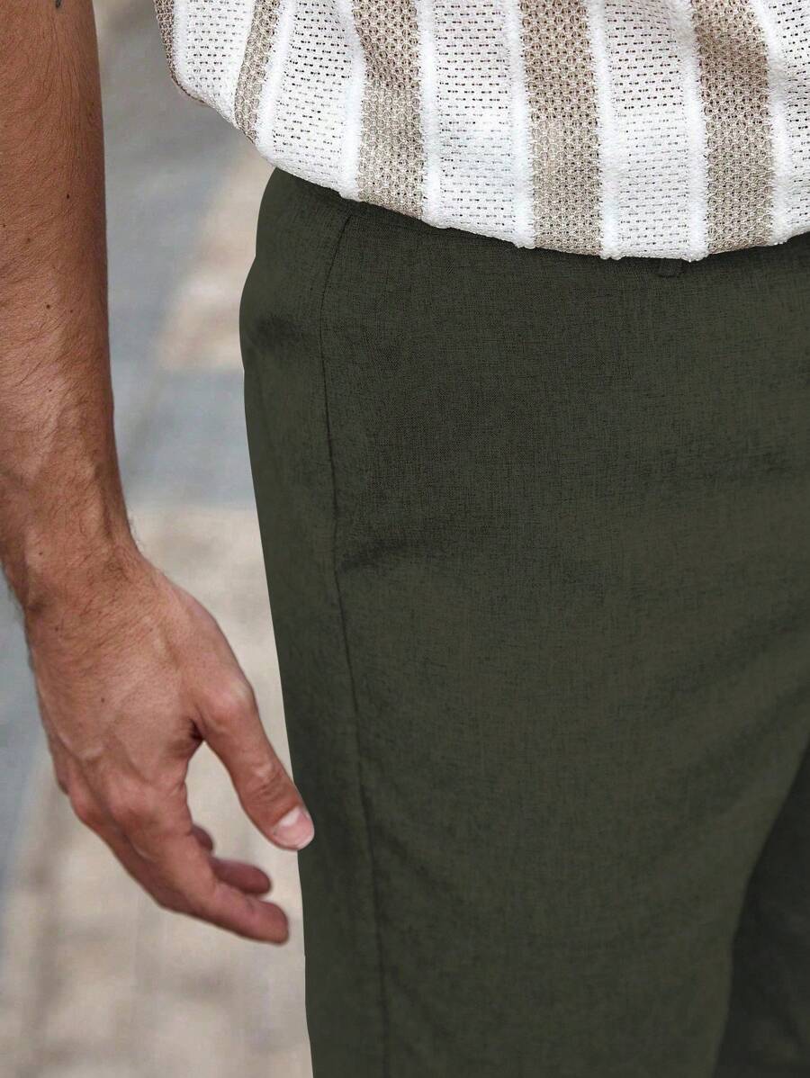 Torren / Men’s Khaki Casual Shorts with Drawstring Waist