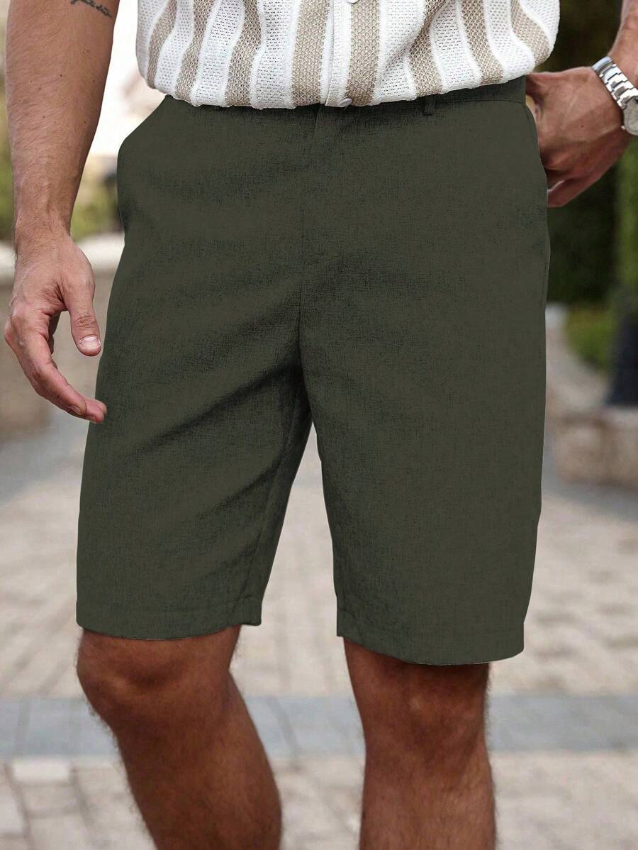Torren / Men’s Khaki Casual Shorts with Drawstring Waist