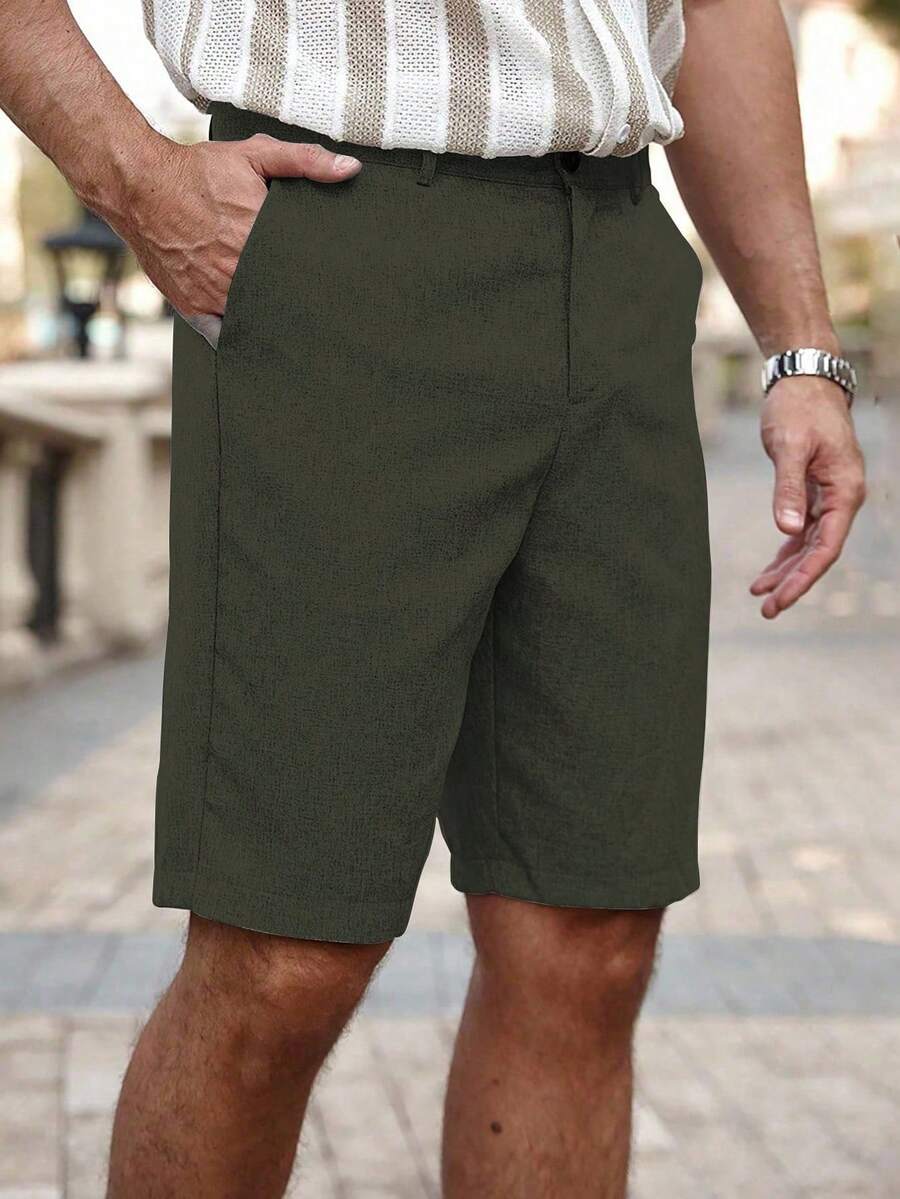 Torren / Men’s Khaki Casual Shorts with Drawstring Waist