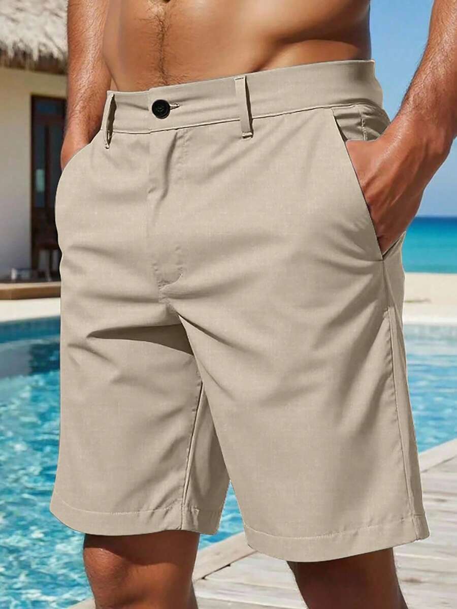 Torren / Men’s Khaki Casual Shorts with Drawstring Waist