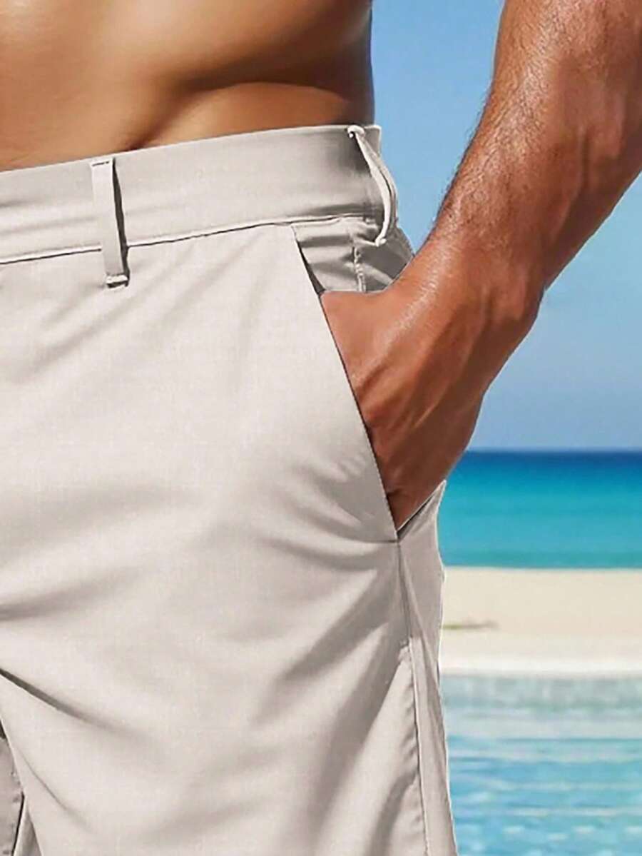 Torren / Men’s Khaki Casual Shorts with Drawstring Waist