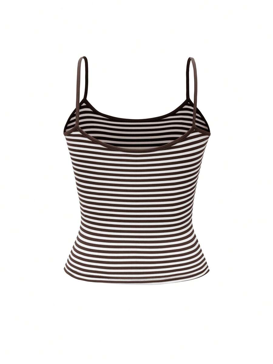 Harp / Women’s Striped Knit Cami Top with Spaghetti Straps