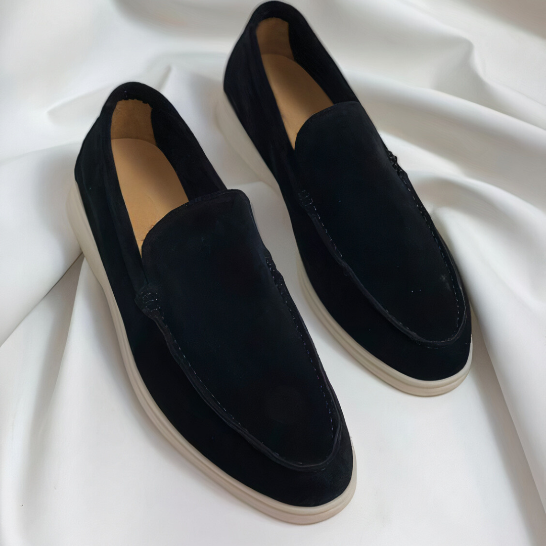 Men’s Suede-Look Slip-On Loafers with Low-Profile Flat Sole