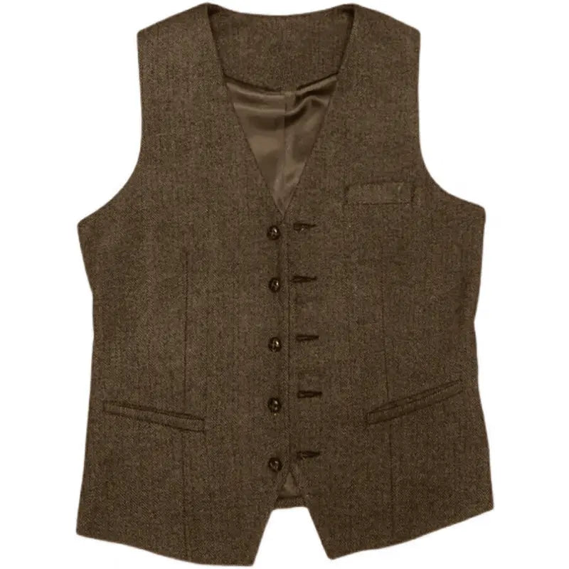 Montgomery | Men's Tweed-Style Three-Piece Wedding Suit - product photo 7