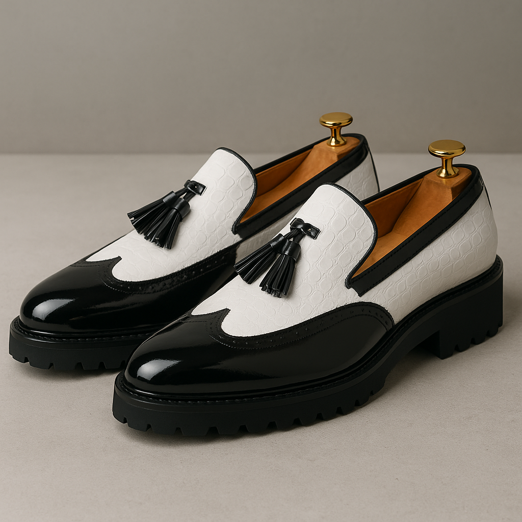 Orson | Men's Croc-Embossed Tassel Slip-On Loafers – product image 3