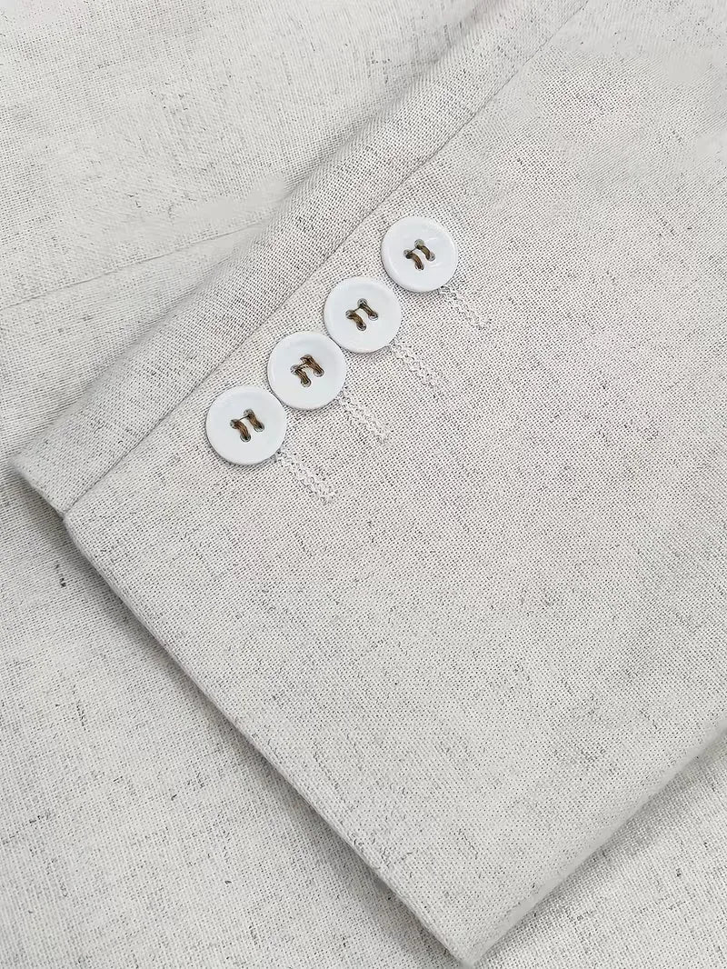 Men's Linen Suit Two Piece Notch Lapel Two Button Slim Fit Wedding