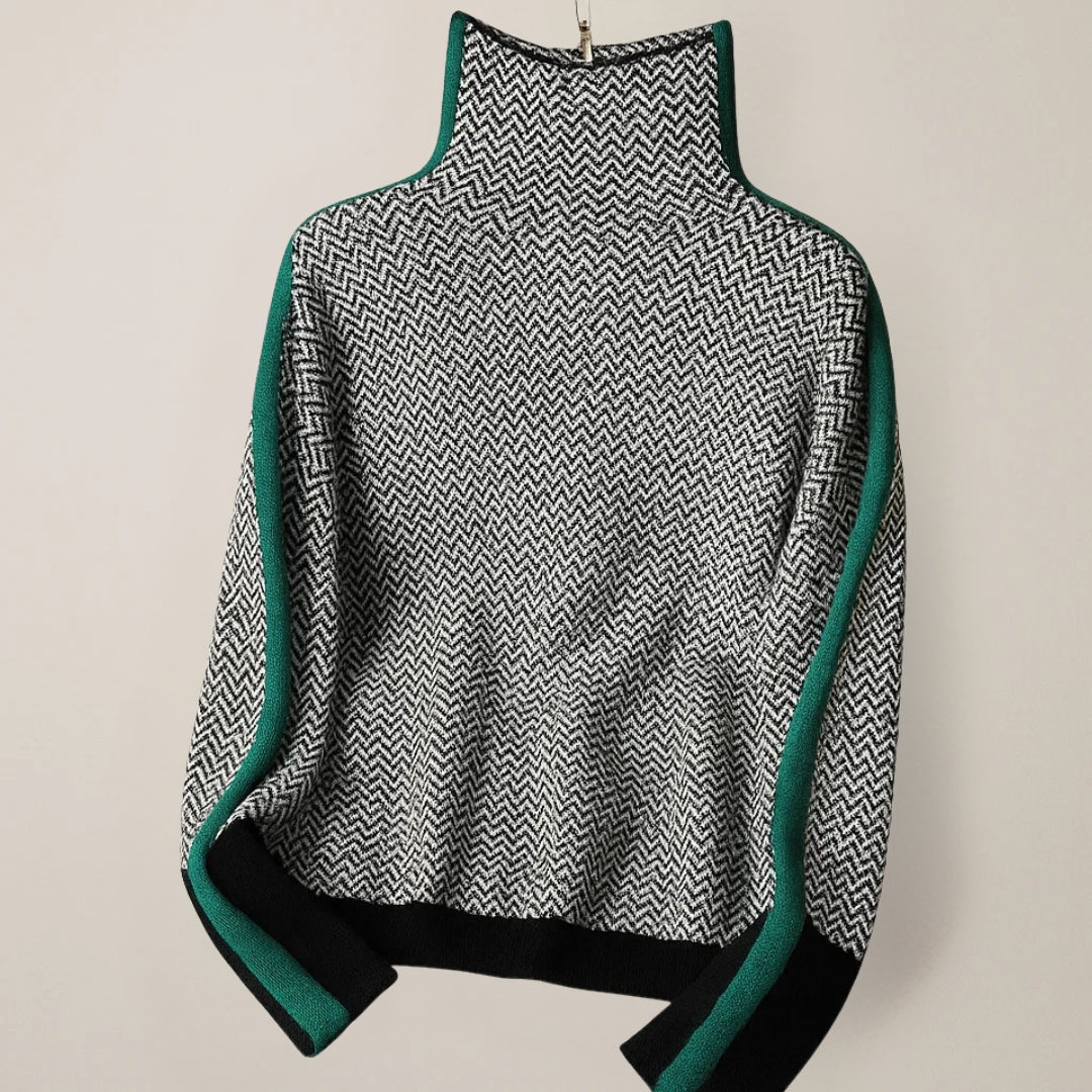 Aura / Women’s High-Neck Striped Pullover