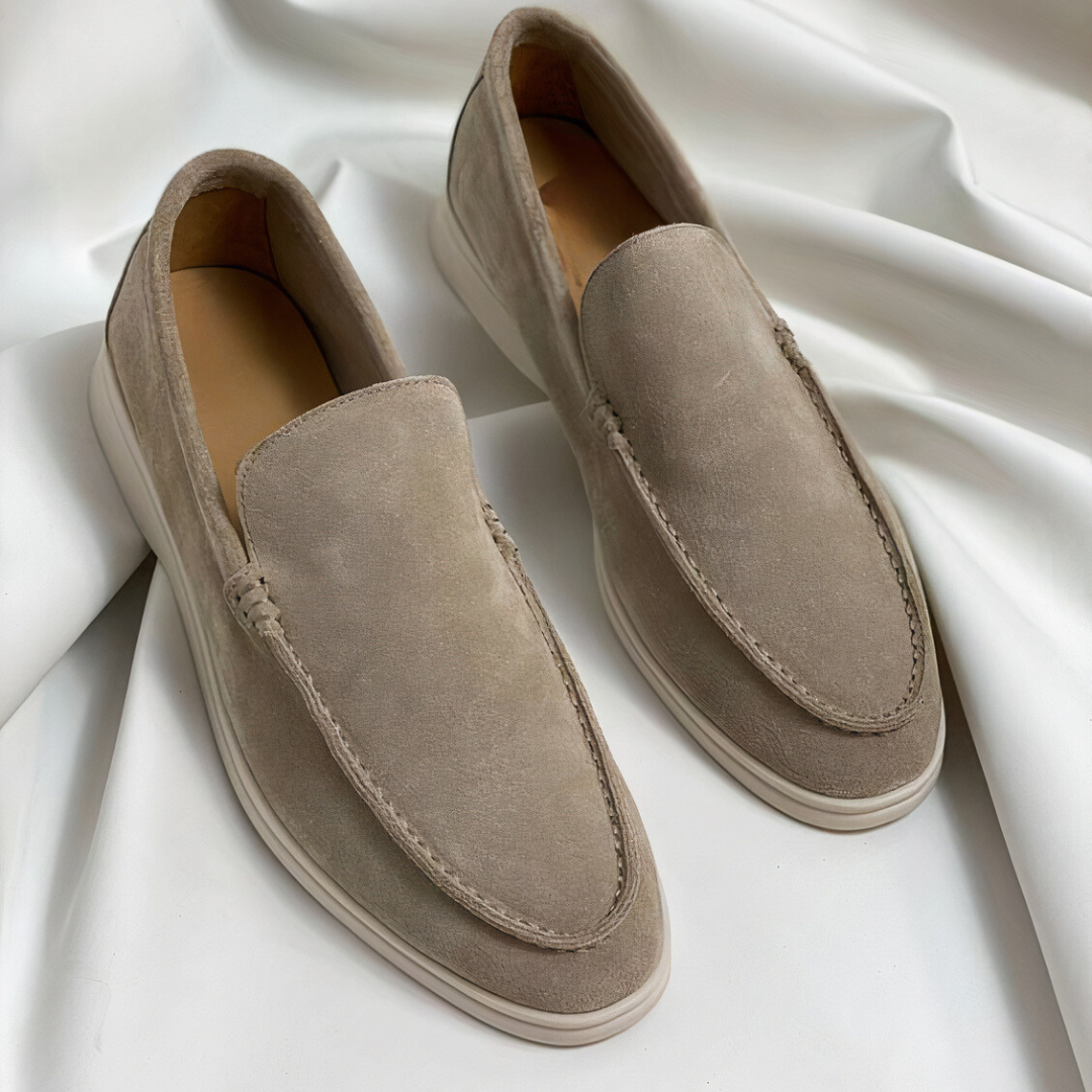 Men’s Suede-Look Slip-On Loafers with Low-Profile Flat Sole