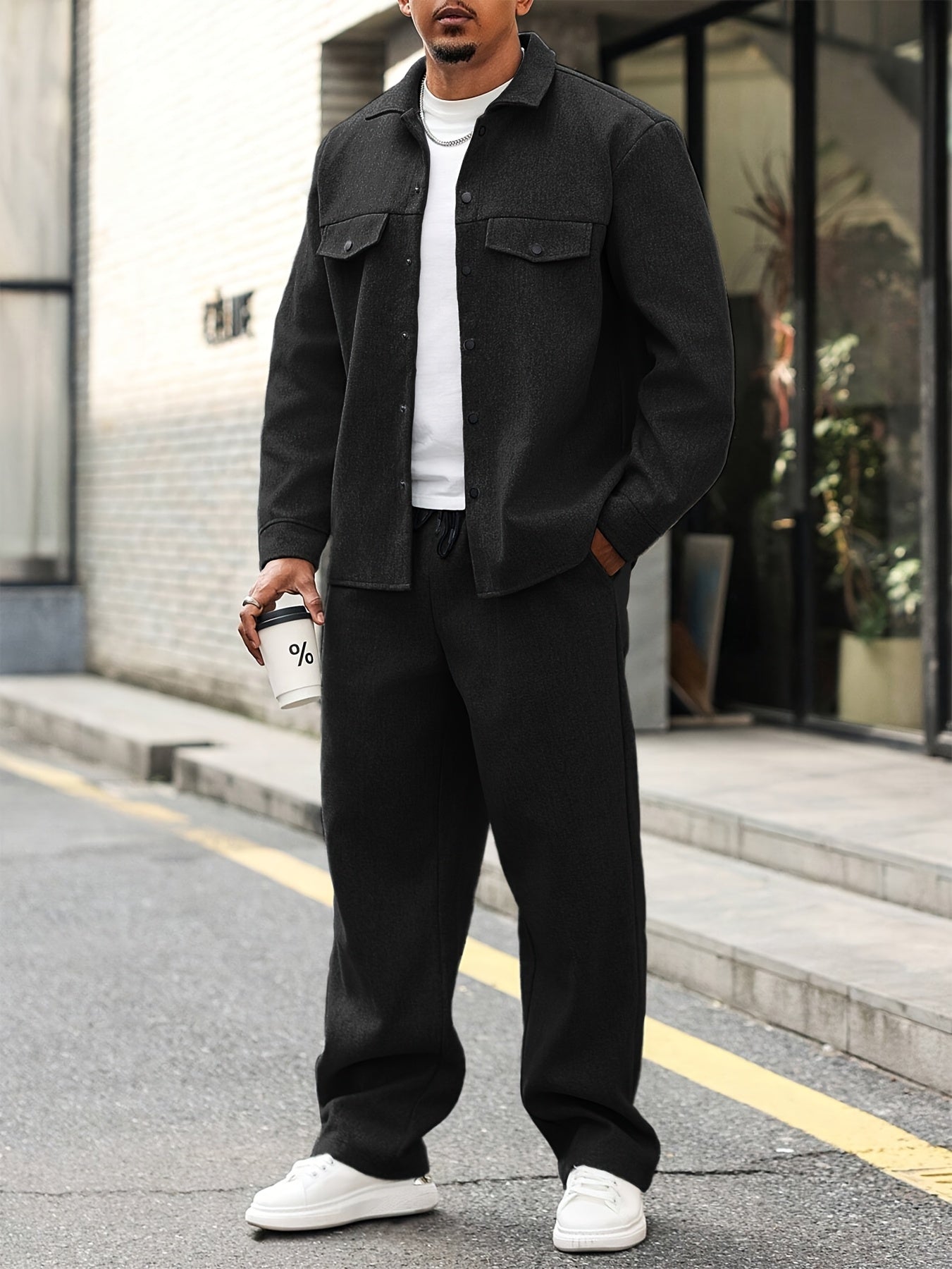 Men's Two Piece Set Zip Front Regular Fit
