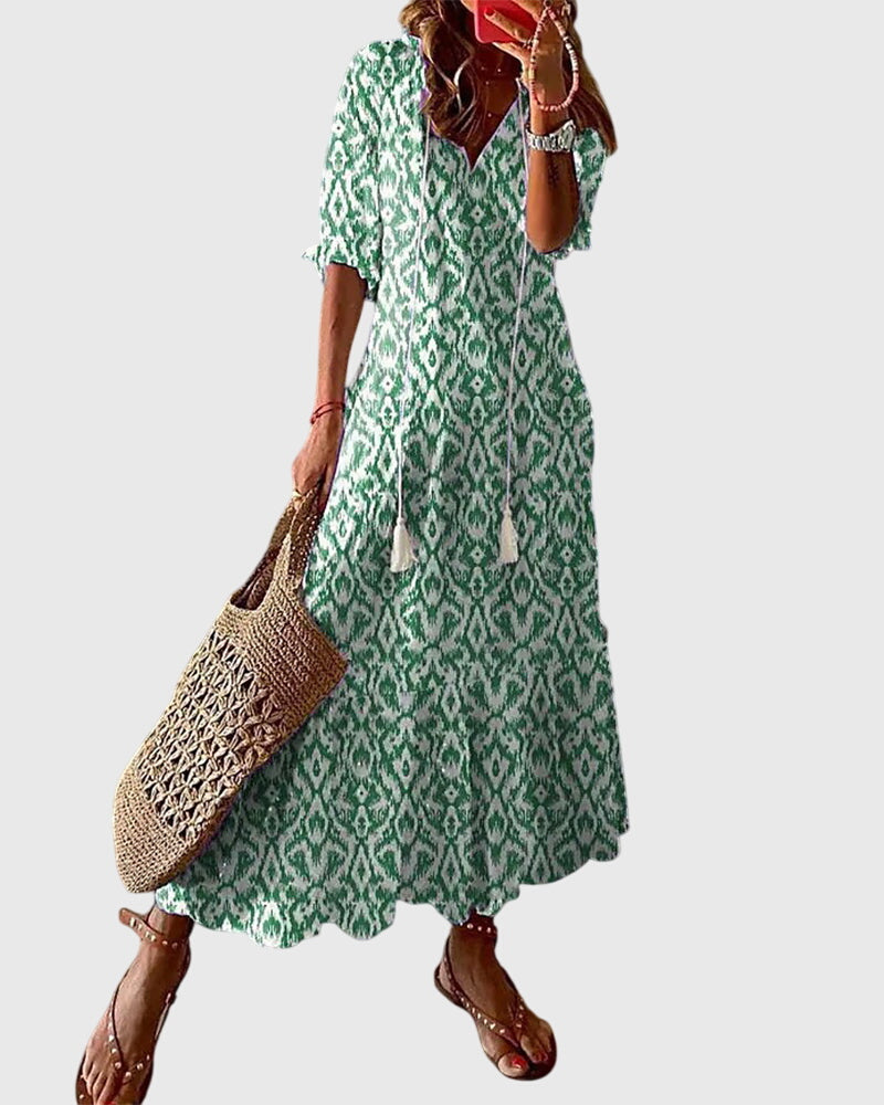 Women's Maxi Dress Cotton Bohemian Vintage Patchwork