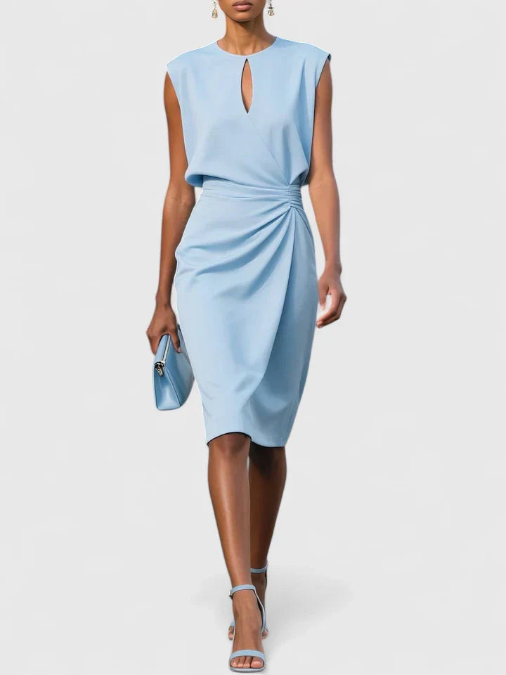 Women's Dress Crepe Sleeveless Fitted Knee Length