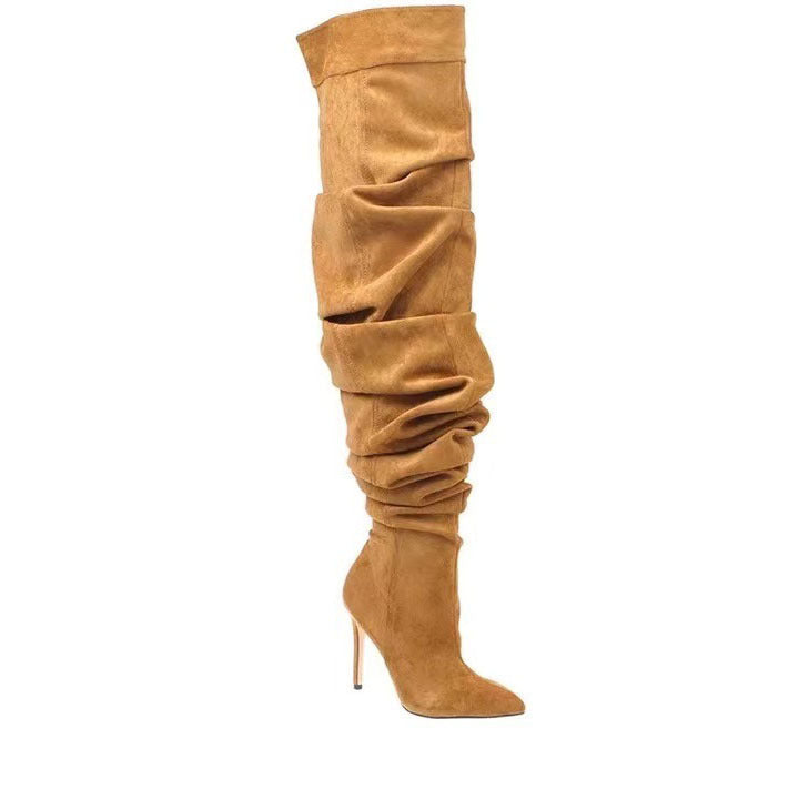 Knee-High Boots in Denim